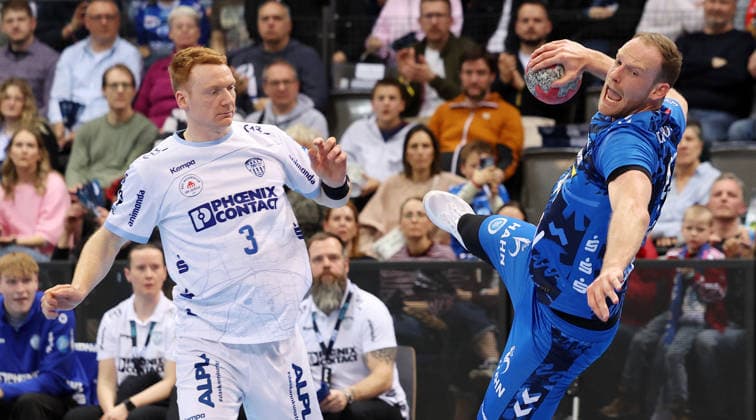 29 03 2026, Germany, Stuttgart, Handball Bundesliga, TVB Stuttgart vs Lemgo Lippe, f l Nicolai Theilinger Lemgo , Lenny Rubin TVB