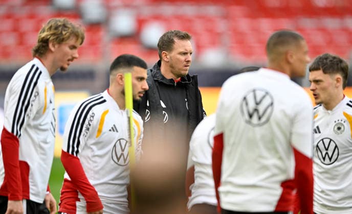 National coach Coach Coach Julian Nagelsmann GER Nick Woltemade GER 11 Deniz Undav GER 13 Florian Wirtz GER 17 Aufwaermen Training iam 29 03 2026 m Vorfeld des DFB Laenderspiel Deutschland GER vs Ghana GHA Freundschatsspiel Testspiel am 30 03 2026 DFL REGULATIONS PROHIBIT ANY USE OF PHOTOGRAPHS AS IMAGE SEQUENCES AND OR QUASI VIDEO DFB Laenderspiel Deutschland GER vs Ghana GHA