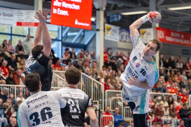 Tom Wolf SG BBM Bietigheim, 10 with a violent throw TuSEM Essen vs SG BBM Bietigheim, Handball, 2 HBL, 25 Matchday, Season 2025 2026, 29 03 2026 TuSEM Essen vs SG BBM Bietigheim, Handball, 2 HBL, 25 Matchday, Season 2025 2026, 29 03 2026 Essen Copyright: xEibner-Pressefoto ThomasxHaeslerx EP_THR