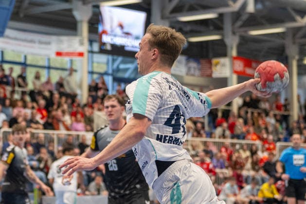 Till Hermann SG BBM Bietigheim, 41 comes to throw TuSEM Essen vs SG BBM Bietigheim, Handball, 2 HBL, 25 Matchday, Season 2025 2026, 29 03 2026 TuSEM Essen vs SG BBM Bietigheim, Handball, 2 HBL, 25 Matchday, Season 2025 2026, 29 03 2026 Essen Copyright: xEibner-Pressefoto ThomasxHaeslerx EP_THR