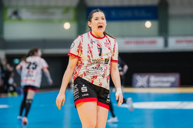 Lisa Wieder TG Nuettingen, 07 TSV Bayer 04 Leverkusen vs TG Nuertingen, Handball, 2 Handball Bundesliga, 22 Matchday, Season 2025 26, 29 03 2026, TSV Bayer 04 Leverkusen vs TG Nuertingen, Handball, 2 HBL, 22 Matchday, Season 2025 26, 29 03 2026 Leverkusen Copyright: xEibner-Pressefoto LukasxBaldygax EP_LBA