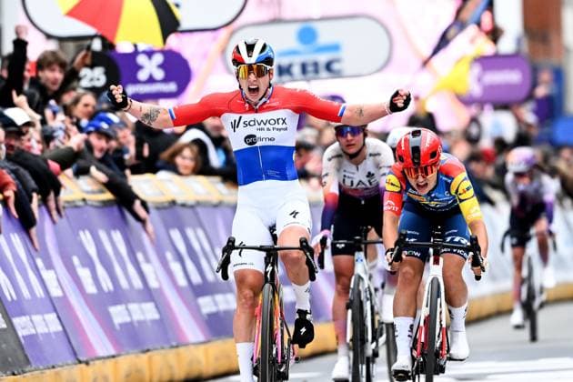 Dutch Lorena Wiebes of SD Worx-Protime wins the women elite Wevelgem to Wevelgem - In Flanders Fields one day cycling race, 134.9 km from and to Wevelgem, on Sunday 29 March 2026. MAARTENxSTRAETEMANS  x169260282x