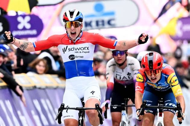 Dutch Lorena Wiebes of SD Worx-Protime wins the women elite Wevelgem to Wevelgem - In Flanders Fields one day cycling race, 134.9 km from and to Wevelgem, on Sunday 29 March 2026. MAARTENxSTRAETEMANS  x169260283x