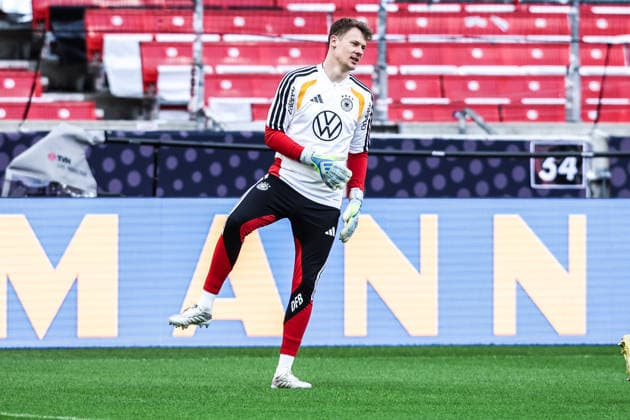 Sport, Football, UEFA international final training Germany before the friendly match against Ghana 29 03 2026, MHP Arena Stuttgart Alexander Nübel Germany, 12 Stuttgart MHP Arena Baden Württemberg Germany