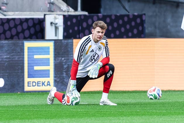 Sport, Football, UEFA international final training Germany before the friendly match against Ghana 29 03 2026, MHP Arena Stuttgart Alexander Nübel Germany, 12 Stuttgart MHP Arena Baden Württemberg Germany