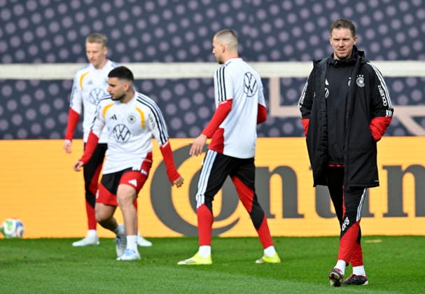 National coach Coach Coach Julian Nagelsmann GER Waldemar Anton GER 03 Deniz Undav GER 13 Chris Fuehrich GER 14 Warm-up training iam 29 03 2026 m ahead of DFB Laenderspiel Deutschland GER vs Ghana GHA Freundschatsspiel Testspiel am 30 03 2026 DFL REGULATIONS PROHIBIT ANY USE OF PHOTOGRAPHS AS IMAGE SEQUENCES AND OR QUASI VIDEO DFB Laenderspiel Deutschland GER vs Ghana GHA