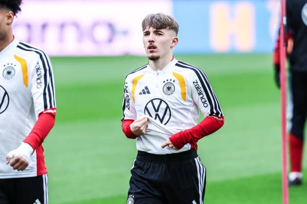 Sport, Football, UEFA international final training Germany before the friendly match against Ghana 29 03 2026, MHP Arena Stuttgart Lennart Karl Germany, 25 Stuttgart MHP Arena Baden Württemberg Germany