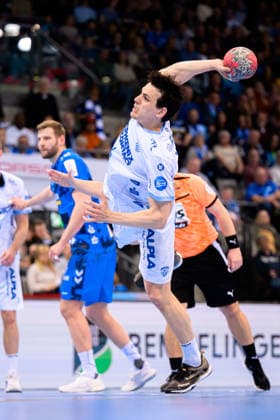 Stuttgart HBL 25 26 TVB Stuttgart TBV Lemgo Samuel Zehnder TBV Lemgo Stuttgart Porsche Arena Baden Württemberg Germany