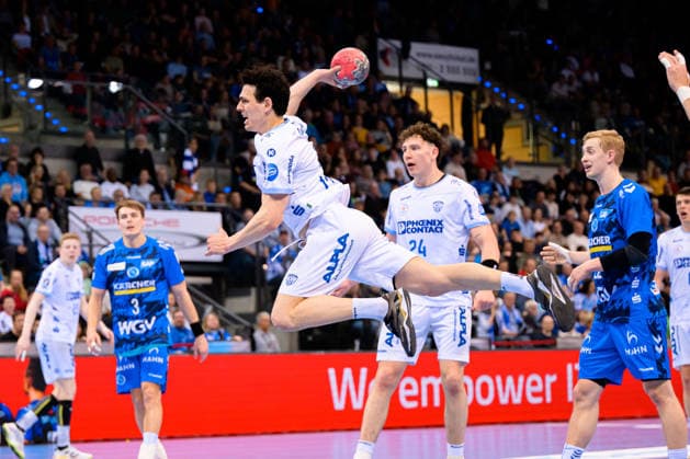 Stuttgart HBL 25 26 TVB Stuttgart TBV Lemgo Samuel Zehnder TBV Lemgo Stuttgart Porsche Arena Baden Württemberg Germany