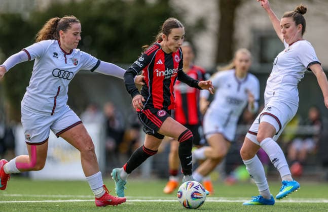 GER, Frankfurt, Eintracht Frankfurt II vs FC Ingolstadt, 2 Frauen Bundesliga, Football, DFB, Season 2025 2026, Stadion am Brentanobad, 21 Matchday in picture Emma Memminger Eintracht Frankfurt II 32 DFB DFL REGULATIONS PROHIBIT ANY USE OF PHOTOGRAPHS AS IMAGE SEQUENCES AND OR QUASI VIDEO, 29 03 2026 Copyright: HMBxMedia HendrikxHamelau