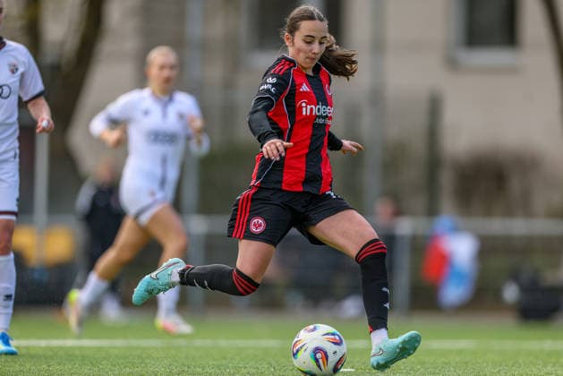 GER, Frankfurt, Eintracht Frankfurt II vs FC Ingolstadt, 2 Frauen Bundesliga, Football, DFB, Season 2025 2026, Stadion am Brentanobad, 21 Matchday in picture Emma Memminger Eintracht Frankfurt II 32 DFB DFL REGULATIONS PROHIBIT ANY USE OF PHOTOGRAPHS AS IMAGE SEQUENCES AND OR QUASI VIDEO, 29 03 2026 Copyright: HMBxMedia HendrikxHamelau