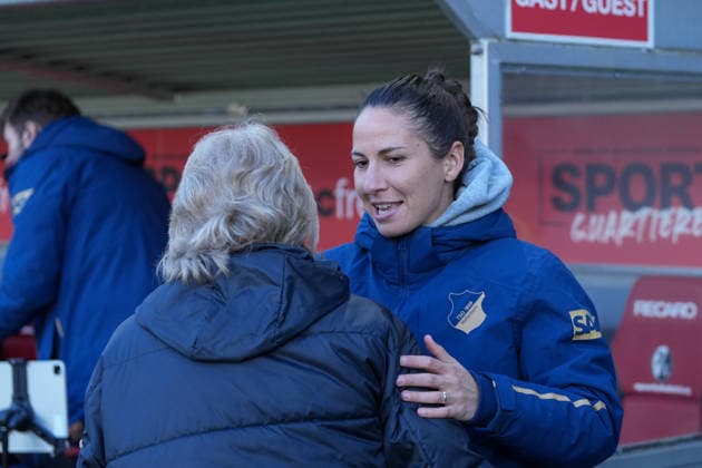 Birgit Bauer Schick SC Freiburg, Division Manager and Eva Maria Virsinger TSG Hoffenheim, Head Coach , Germany, Soccer, GooglePixel Womens Bundesliga, 22 Matchday, 2025 2026, SC Freiburg vs TSG 1899 Hoffenheim, 29 03 2026, Dreisamstadion, Freiburg, Germany DFB REGULATIONS PROHIBIT ANY USE OF PHOTOGRAPHS AS IMAGE SEQUENCES AND OR QUASI VIDEO Freiburg Dreisamstadion Baden Wuerttemberg Germany Copyright: xArnexAmbergx