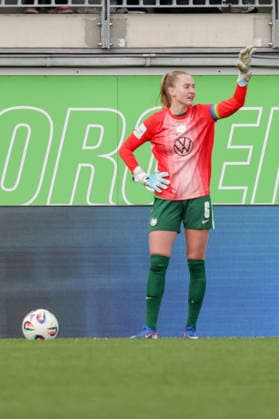 29 03 2026, xgrfx, Soccer Google Pixel Women Bundesliga, VfL Wolfsburg 1 FC Union Berlin v l Janina Minge in goal VfL Wolfsburg DFL DFB REGULATIONS PROHIBIT ANY USE OF PHOTOGRAPHS as IMAGE SEQUENCES and or QUASI VIDEO Wolfsburg