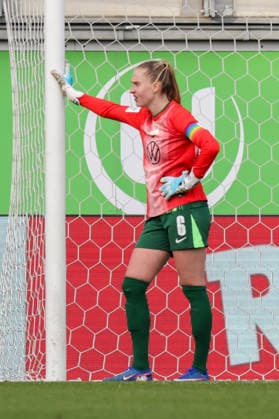 29 03 2026, xgrfx, Soccer Google Pixel Women Bundesliga, VfL Wolfsburg 1 FC Union Berlin v l Janina Minge in goal VfL Wolfsburg DFL DFB REGULATIONS PROHIBIT ANY USE OF PHOTOGRAPHS as IMAGE SEQUENCES and or QUASI VIDEO Wolfsburg