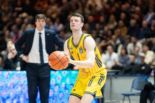 Jonas Mattisseck Nr 9 Alba Berlin GER, Basketball Loewen Braunschweig vs Alba Berlin, Basketball, easyCredit BBL, Week 26, Season 2025 26, 29 03 2026 GER, Basketball Loewen Braunschweig vs Alba Berlin, Basketball, easyCredit BBL, Week 26, Season 2025 26, 29 03 2026 Braunschweig Copyright: xEibner-Pressefoto DanielxREINELTx EP_DRT