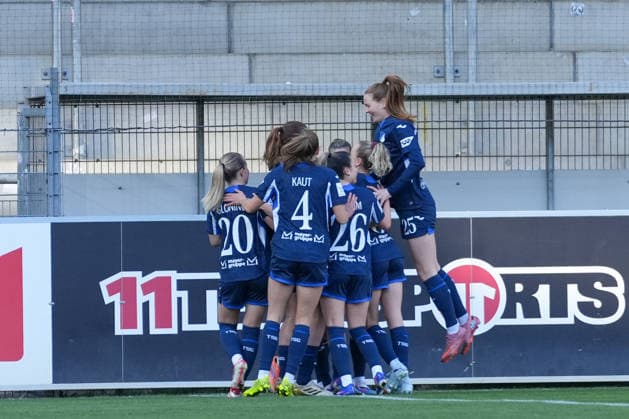 Goal celebration, emotions, jubilation, goal success, finish, goal, Germany, Soccer, GooglePixel Womens Bundesliga, 22 Matchday, 2025 2026, SC Freiburg vs TSG 1899 Hoffenheim, 29 03 2026, Dreisamstadion, Freiburg, Germany DFB REGULATIONS PROHIBIT ANY USE OF PHOTOGRAPHS AS IMAGE SEQUENCES AND OR QUASI VIDEO Freiburg Dreisamstadion Baden Wuerttemberg Germany Copyright: xArnexAmbergx