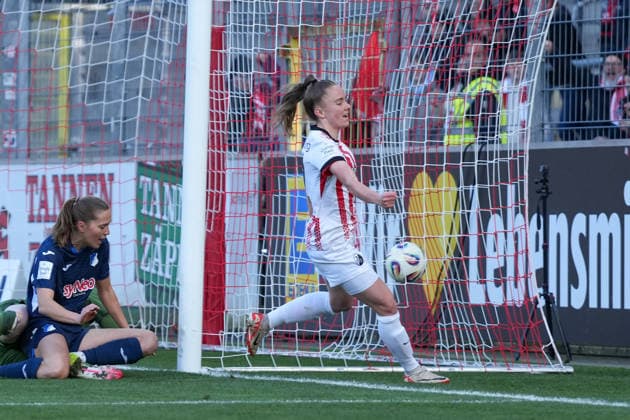Lisa Kolb SC Freiburg, 22 Goal celebration, Emotions, Cheering, Goal success, Conclusion, Goal, Germany, Soccer, GooglePixel Womens Bundesliga, 22 Matchday, 2025 2026, SC Freiburg vs TSG 1899 Hoffenheim, 29 03 2026, Dreisamstadion, Freiburg, Germany DFB REGULATIONS PROHIBIT ANY USE OF PHOTOGRAPHS AS IMAGE SEQUENCES AND OR QUASI VIDEO Freiburg Dreisamstadion Baden Wuerttemberg Germany Copyright: xArnexAmbergx