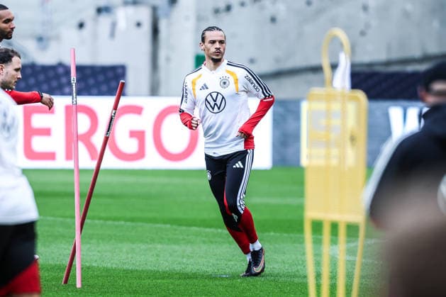Sport, Football, UEFA international final training Germany before the friendly match against Ghana 29 03 2026, MHP Arena Stuttgart Leroy Sane Germany, 19 Stuttgart MHP Arena Baden Württemberg Germany