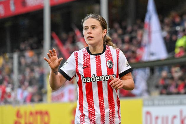Nia Szenk SC Freiburg, 19 GER, SC Freiburg TSG Hoffenheim, Women Football, Google Pixel Women Bundesliga, 22 Matchday, Season 2025 2026, 29 03 2026 DFB REGULATIONS PROHIBIT ANY USE OF PHOTOGRAPHS AS IMAGE SEQUENCES AND OR QUASI VIDEO GER, SC Freiburg TSG Hoffenheim, Women Football, Google Pixel Women Bundesliga, 22 Matchday, Season 2025 2026, 29 03 2026 Freiburg Copyright: xEibner-Pressefoto ThomasxHessx EP_THS