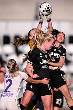 Cm Biella 29 03 2026 - Coppa Italia femminile Juventus-Fiorentina foto Cristiano Mazzi Image nella foto: Cecilie Fiskerstrand-Amalie Vangsgaard-Chiara Beccari 