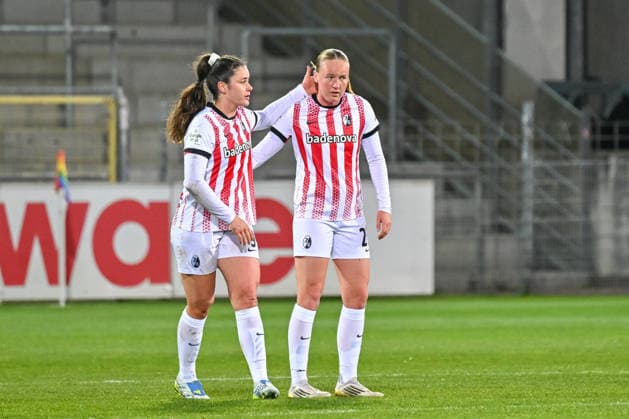 Svenja Foelmli SC Freiburg, 09 claps Luca Birkholz SC Freiburg, 23 ab GER, SC Freiburg TSG Hoffenheim, Women Football, Google Pixel Women Bundesliga, 22 Matchday, Season 2025 2026, 29 03 2026 DFB REGULATIONS PROHIBIT ANY USE OF PHOTOGRAPHS AS IMAGE SEQUENCES AND OR QUASI VIDEO GER, SC Freiburg TSG Hoffenheim, Women Football, Google Pixel Women Bundesliga, 22 Matchday, Season 2025 2026, 29 03 2026 Freiburg Copyright: xEibner-Pressefoto ThomasxHessx EP_THS