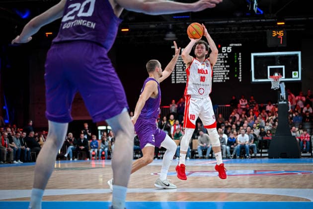 Barmer 2 Basketball Bundesliga ProA Rheinstars Köln vs BG Göttingen, 29 03 2026 Haris Hujic RheinStarsKöln 10 , Barmer 2 Basketball Bundesliga ProA Rheinstars Köln vs BG Göttingen on 29 03 2026 at Motorworld Köln in Cologne North Rhine-Westphalia Copyright: xBEAUTIFULxSPORTS Mueller-Laschetx