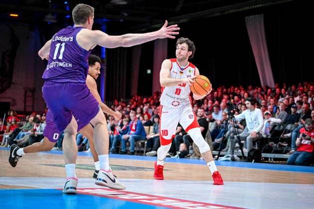 Barmer 2 Basketball Bundesliga ProA Rheinstars Köln vs BG Göttingen, 29 03 2026 Haris Hujic RheinStarsKöln 10 , Barmer 2 Basketball Bundesliga ProA Rheinstars Köln vs BG Göttingen on 29 03 2026 at Motorworld Köln in Cologne North Rhine-Westphalia Copyright: xBEAUTIFULxSPORTS Mueller-Laschetx