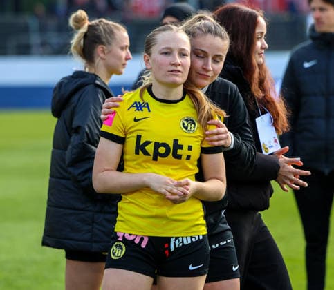 Football Switzerland AXA Swiss Cup Women 2025 2026 Final, 29 03 2026 BSC Young Boys Women vs Servette FC ChÃªnois FÃ minin Stadion Schützenwiese Winterthur, Switzerland Noa Linn Münger BSC Young Boys Women, 8 and Caterina Tramezzani BSC Young Boys Women, 5 Winterthur Stadion Schützenwiese Zurich Switzerland Copyright: xAmiirxAmedjouax
