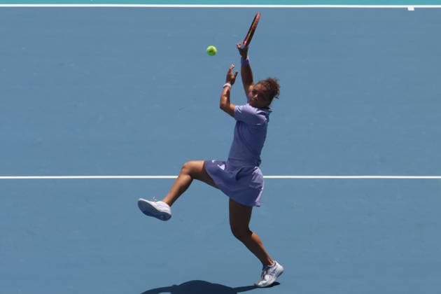 March 29, 2026, Miami Gardens, Florida, USA: JASMINE PAOLINI (ITA) in action during her women s doubles finals match against TAYLOR TOWNSEND (USA) and KATERINA SINIAKOVA (CZE) at the Miami Open at Hard Rock Stadium in Miami Gardens, Florida. Miami Gardens USA - ZUMAv151 20260329_zsp_v151_003 Copyright: xLorenzoxVasquezx
