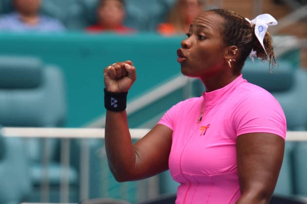 March 29, 2026, Miami Gardens, Florida, USA: TAYLOR TOWNSEND (USA) reacts during her women s doubles finals match against SARA ERRANI (ITA) and JASMINE PAOLINI (ITA) at the Miami Open at Hard Rock Stadium in Miami Gardens, Florida. Miami Gardens USA - ZUMAv151 20260329_zsp_v151_010 Copyright: xLorenzoxVasquezx