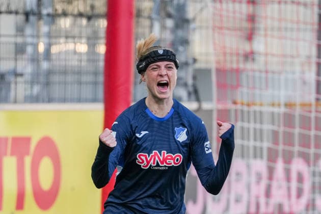 Google Pixel Womens Bundesliga SC Freiburg vs TSG Hoffenheim, 29 03 2026 Goal celebration for 0 1 by Wiëlle Douma TSG 1899 Hoffenheim, 13 Google Pixel Womens Bundesliga SC Freiburg vs TSG Hoffenheim, Dreisamstadion, 29 03 2026 DFB DFL REGULATIONS PROHIBIT ANY USE OF PHOTOGRAPHS AS IMAGE SEQUENCES AND OR QUASI VIDEO Copyright: xBEAUTIFULxSPORTS Boscox