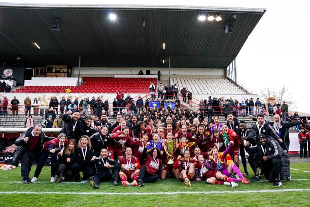 Switzerland AXA Womens Cup Final 2025 26, BSC YB Women vs Servette FC Chenois Feminin Schützenwiese, Winterthur Players of Servette celebrate their victory celebration Copyright: xDanielaxPorcellix