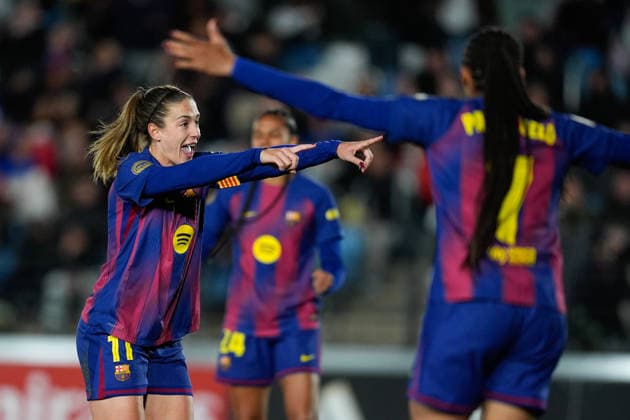 March 29, 2026, Valdebebas, Madrid, Spain: Alexia Putellas of FC Barcelona, Barca celebrates a goal during the Spanish Women League, Liga F, football match played between Real Madrid and FC Barcelona at Alfredo Di Stefano stadium on March 29, 2026, in Valdebebas, Madrid, Spain. Real Madrid V FC Barcelona - Liga F  - ZUMAa181 20260329_zaa_a181_153 Copyright: xDennisxAgyemanx