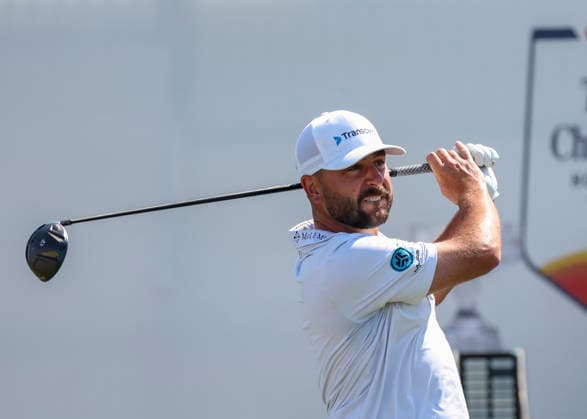 HOUSTON, TX - MARCH 29: Stephan Jaeger (GER) watches his tee shot on 1 during the final round of the Texas Children s Houston Open on March 29, 2026, at Memorial Park Golf Course, Houston, Texas(Photo by Leslie Plaza Johnson Icon Sportswire) GOLF: MAR 29 PGA, Golf Herren Texas Children s Houston Open EDITORIAL USE ONLY Icon2603290174