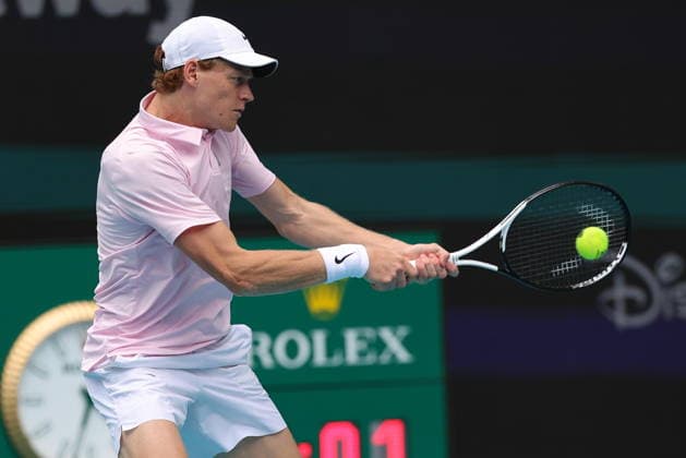 Tennis 2026 Miami Open - Day 12 - Men s Final Jannik Sinner of Italy in action against Jiri Lehecka of the Czech Republic during the Men™s Final match at the 2026 Miami Open tennis tournament in Miami, Florida, USA, 29 March 2026. MIAMI FLORIDA United States  Copyright: xCRISTOBALxHERRERA-ULASHKEVICHx
