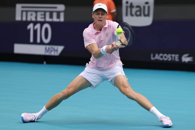 Tennis 2026 Miami Open - Day 12 - Men s Final Jannik Sinner of Italy in action against Jiri Lehecka of the Czech Republic during the Men™s Final match at the 2026 Miami Open tennis tournament at the Hard Rock Stadium in Miami, Florida, USA, 29 March 2026. MIAMI FLORIDA United States  Copyright: xCRISTOBALxHERRERA-ULASHKEVICHx