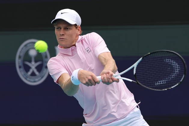 Tennis 2026 Miami Open - Day 12 - Men s Final Jannik Sinner of Italy in action against Jiri Lehecka of the Czech Republic during the Men™s Final match at the 2026 Miami Open tennis tournament at the Hard Rock Stadium in Miami, Florida, USA, 29 March 2026. MIAMI FLORIDA United States  Copyright: xCRISTOBALxHERRERA-ULASHKEVICHx
