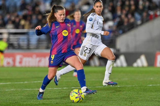 March 30, 2026, Madrid, Madrid, Spain: CLAUDIA PINA MEDINA of FC Barcelona, Barca Femenino in action and shoots for goal during the Spanish Women League, Liga F, football match played between REAL MADRID 0 Vs FC BARCELONA 3 at Alfredo Di Stefano stadium on march 29, 2026, in Valdebebas, Madrid, Spain. Spanish Women League REAL MADRID 0 Vs FC BARCELONA 3 (03.29.26)  - ZUMAc312 20260330_zsp_c312_175 Copyright: xOscarxManuelxSanchezx