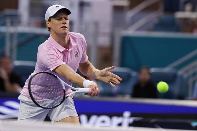 Tennis 2026 Miami Open - Day 12 - Men s Final Jannik Sinner of Italy puts away a volley winner for match point against Jiri Lehecka of the Czech Republic during the Men™s Final match at the 2026 Miami Open tennis tournament at the Hard Rock Stadium in Miami, Florida, USA, 29 March 2026. MIAMI FLORIDA United States  Copyright: xCRISTOBALxHERRERA-ULASHKEVICHx