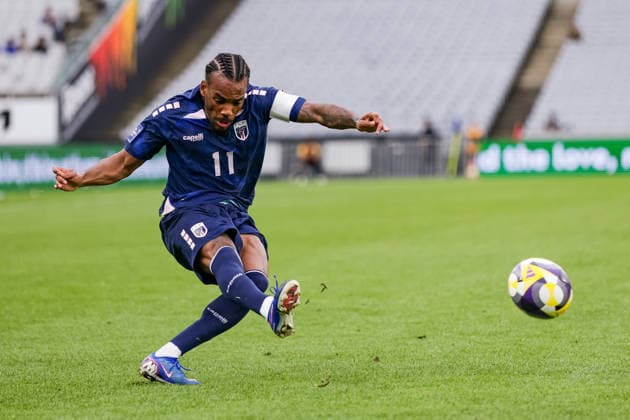 Cape Verde s Garry Rodrigues (c) during Finland v Cape Verde, FIFA series international football match at Eden Park, Auckland, New Zealand on Monday 30 March 2026. Photo credit: Joshua Devenie Copyright: xx