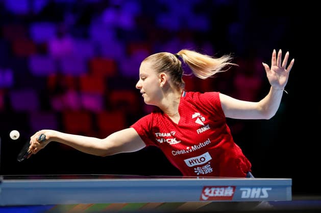 MACAO, CHINA - MARCH 30: Charlotte Lutz of France competes in the Women s Singles Group 7 against Kuai Man of China on Day 1 of ITTF Men s & Women s World Cup Macao 2026 at Galaxy Arena on March 30, 2026 in Macao, China.  Copyright: xVCGx 111631667724