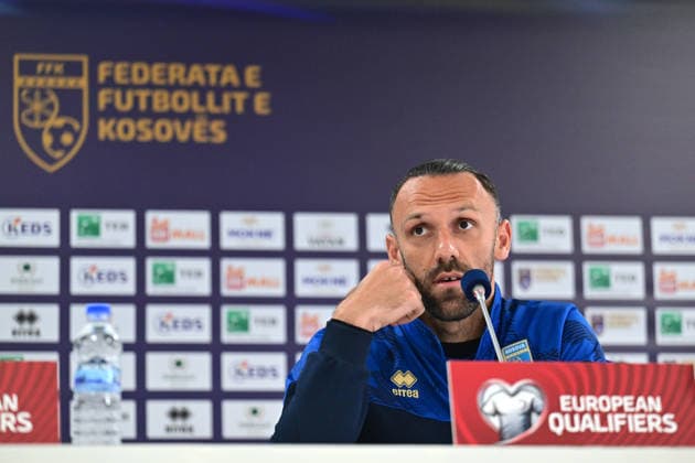 Ahead of Kosovo v Turkiye - 2026 FIFA World Cup, WM, Weltmeisterschaft, Fussball European Qualifiers PRISTINE, KOSOVO - MARCH 30: Vedat Muriqi of Kosovo attends press conference, PK, Pressekonferenz ahead of 2026 FIFA World Cup European Qualifiers playoff round final match between Kosovo and Turkiye on March 30, 2026 in Pristine, Kosovo. Serhat Çagdas Anadolu Pristine Kosovo. Editorial use only. Please get in touch for any other usage.  Copyright: x2026xAnadoluxSerhatxÃ‡aÄüdaÅüx