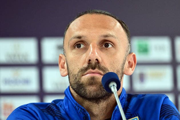 Ahead of Kosovo v Turkiye - 2026 FIFA World Cup, WM, Weltmeisterschaft, Fussball European Qualifiers PRISTINE, KOSOVO - MARCH 30: Vedat Muriqi of Kosovo attends press conference, PK, Pressekonferenz ahead of 2026 FIFA World Cup European Qualifiers playoff round final match between Kosovo and Turkiye on March 30, 2026 in Pristine, Kosovo. Serhat Çagdas Anadolu Pristine Kosovo. Editorial use only. Please get in touch for any other usage.  Copyright: x2026xAnadoluxSerhatxÃ‡aÄüdaÅüx
