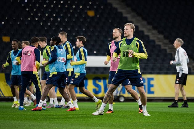 260330 Victor Eriksson of the Swedish national football team at a training session on March 30, 2026 in Stockholm Photo Jesper Zerman BILDBYRAN kod JZ JZ0693 fotboll football soccer fotball vm kval kval fifa world cup qualifier qualifier träning practice training sverige sweden sverige a bbeng  Copyright: JESPERxZERMAN BB260330JZ013