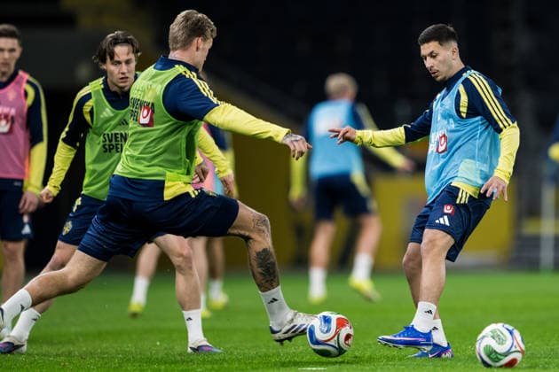 260330 Roony Bardghji of the Swedish national football team at a training session on March 30, 2026 in Stockholm Photo Jesper Zerman BILDBYRAN kod JZ JZ0693 fotboll football soccer fotball vm kval kval fifa world cup qualifier qualifier träning practice training sverige sweden sverige a bbeng  Copyright: JESPERxZERMAN BB260330JZ016