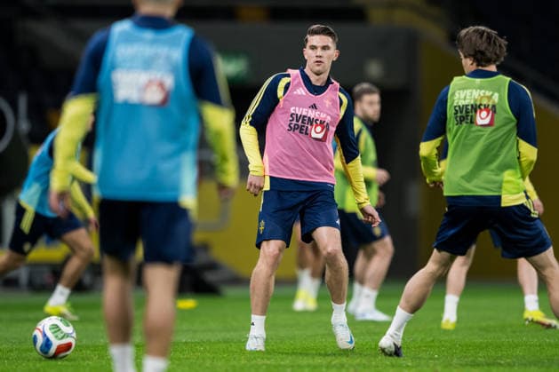 260330 Viktor Gyökeres of the Swedish national football team at a training session on March 30, 2026 in Stockholm Photo Jesper Zerman BILDBYRAN kod JZ JZ0693 fotboll football soccer fotball vm kval kval fifa world cup qualifier qualifier träning practice training sverige sweden sverige a bbeng  Copyright: JESPERxZERMAN BB260330JZ018