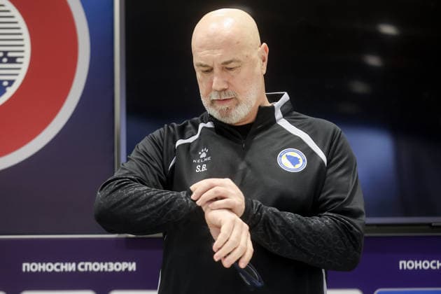 press conference, PK, Pressekonferenz of Bosnia and Herzegovina national team, Nationalteam Sergej Barbarez, head coach of the Bosnia and Herzegovina national football team, during a press conference on March 30, 2026 in Sarajevo, Bosnia and Herzegovina, ahead of the FIFA World Cup, WM, Weltmeisterschaft, Fussball 2026 play-off match against Italy. ArminxDurgut PIXSELL