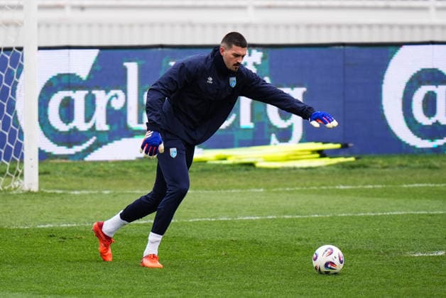 Ahead of Kosovo v Turkiye - 2026 FIFA World Cup, WM, Weltmeisterschaft, Fussball European Qualifiers PRISTINE, KOSOVO - MARCH 30: Arijanet Muric of Kosovo attends training session ahead of 2026 FIFA World Cup European Qualifiers playoff round final match between Kosovo and Turkiye at Fadil Vokrri Stadium in Pristine, Kosovo on March 30, 2026. Hakan Akgün Anadolu Pristine Kosovo. Editorial use only. Please get in touch for any other usage.  Copyright: x2026xAnadoluxHakanxAkgünx