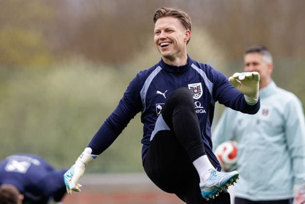 SOCCER - AUT vs KOR, test match VIENNA,AUSTRIA,30.MAR.26 - SOCCER - OEFB international test match, Austria vs South Korea, preview, training Team AUT. Image shows Patrick Pentz (AUT).  GEPAxpictures xArminxRauthner