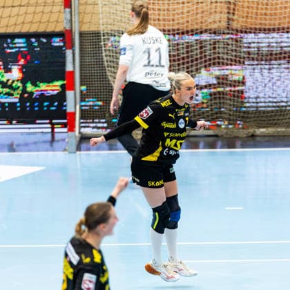 29 03 2026, GER, Handball, Women, Season 2025 2026, EHF European League, Quarter-finals, Thueringer HC Nykobing Falster Handbold Clara Lerby Nykobing Falster Handbold 99947 Bad Langensalza Salza Halle Sporthalle Mehrz Thüringen Germany